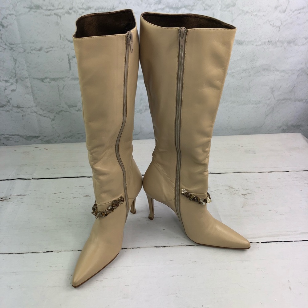 Exalt Pelica Marfim heeled boots sz 36 NWT